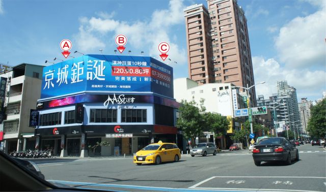 P-0211鐵架廣告塔-高雄市明誠二路380號-明誠二路與富國路口往大中路及民族路方向廣告看板
